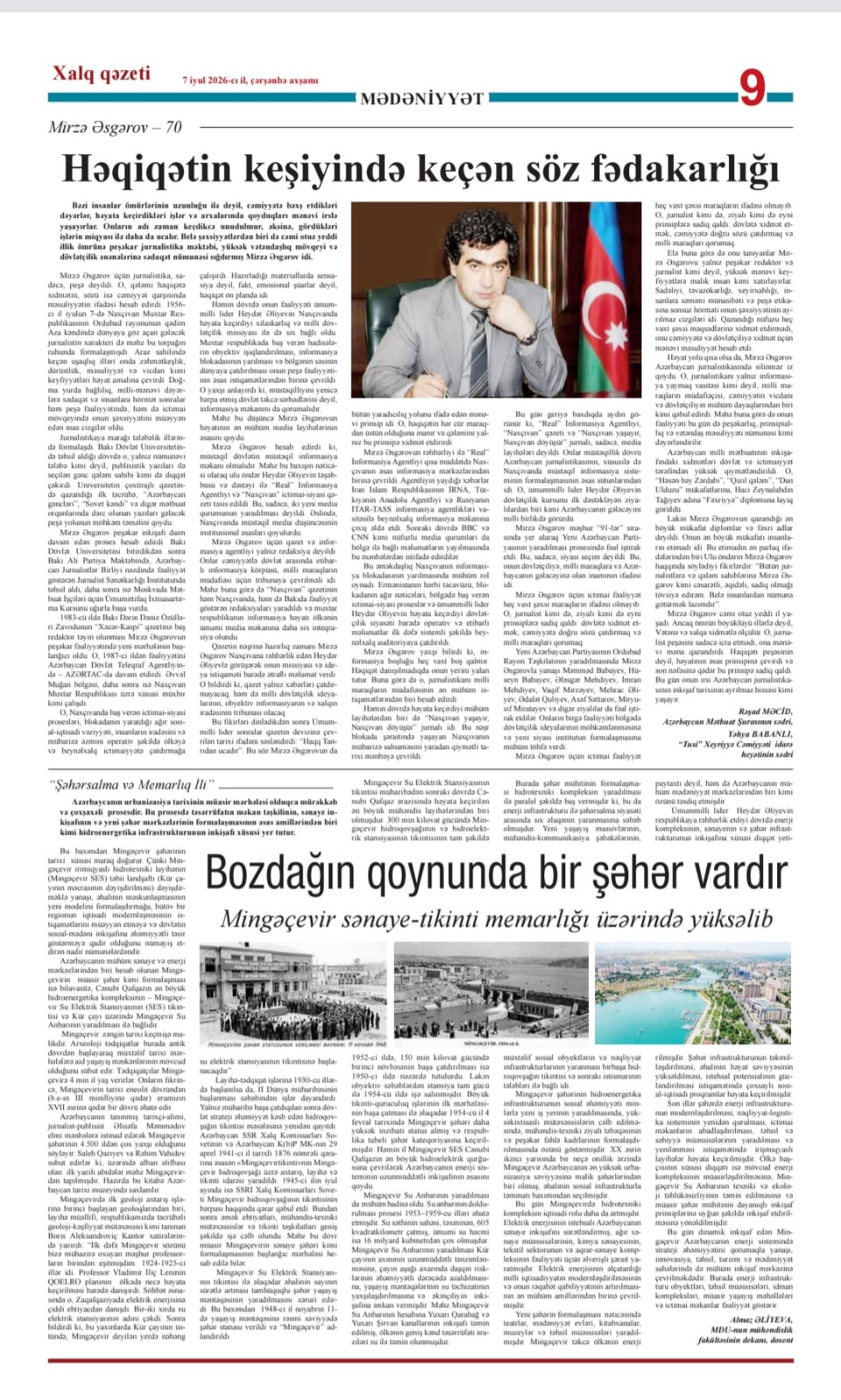 İdarə Heyətinun sədrinin həmmüəllif olduğu məqalə dərc olunub